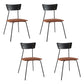Industrial Style Chair Kitchen Armless Chair with Metal Legs Brown 4 Piece Set Black Clearhalo 'Dining Chairs' 'Dining Tables & Seating' 'dining_chair' 'furn' 'furn_dining_chair' 'Furniture' 'furniture_dining_chair' 'Kitchen & Dining Furniture' 4792585