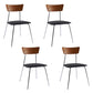 Industrial Style Chair Kitchen Armless Chair with Metal Legs Black 4 Piece Set Silver Clearhalo 'Dining Chairs' 'Dining Tables & Seating' 'dining_chair' 'furn' 'furn_dining_chair' 'Furniture' 'furniture_dining_chair' 'Kitchen & Dining Furniture' 4792591