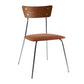 Industrial Style Chair Kitchen Armless Chair with Metal Legs Brown 1 Piece Silver Clearhalo 'Dining Chairs' 'Dining Tables & Seating' 'dining_chair' 'furn' 'furn_dining_chair' 'Furniture' 'furniture_dining_chair' 'Kitchen & Dining Furniture' 4792592