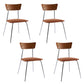 Industrial Style Chair Kitchen Armless Chair with Metal Legs Brown 4 Piece Set Silver Clearhalo 'Dining Chairs' 'Dining Tables & Seating' 'dining_chair' 'furn' 'furn_dining_chair' 'Furniture' 'furniture_dining_chair' 'Kitchen & Dining Furniture' 4792596