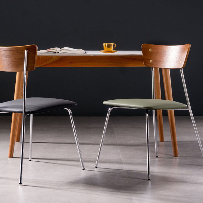 Industrial Style Chair Kitchen Armless Chair with Metal Legs Clearhalo 'Dining Chairs' 'Dining Tables & Seating' 'dining_chair' 'furn' 'furn_dining_chair' 'Furniture' 'furniture_dining_chair' 'Kitchen & Dining Furniture' 4792598