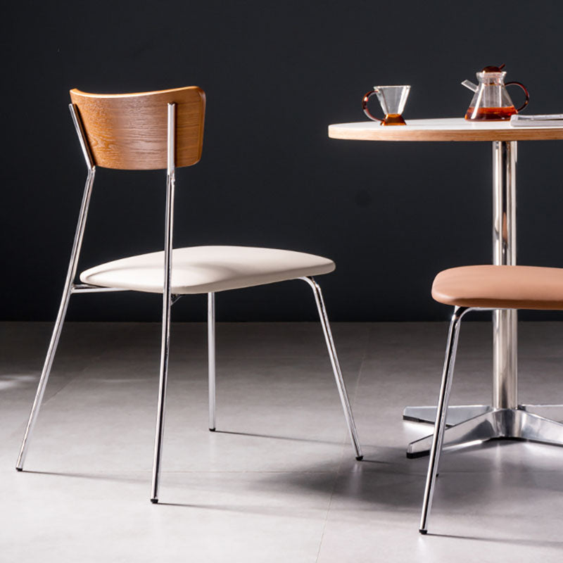 Industrial Style Chair Kitchen Armless Chair with Metal Legs Clearhalo 'Dining Chairs' 'Dining Tables & Seating' 'dining_chair' 'furn' 'furn_dining_chair' 'Furniture' 'furniture_dining_chair' 'Kitchen & Dining Furniture' 4792603