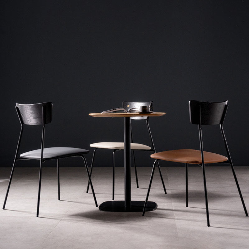 Industrial Style Chair Kitchen Armless Chair with Metal Legs Clearhalo 'Dining Chairs' 'Dining Tables & Seating' 'dining_chair' 'furn' 'furn_dining_chair' 'Furniture' 'furniture_dining_chair' 'Kitchen & Dining Furniture' 4792604