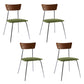 Industrial Style Chair Kitchen Armless Chair with Metal Legs Green 4 Piece Set Silver Clearhalo 'Dining Chairs' 'Dining Tables & Seating' 'dining_chair' 'furn' 'furn_dining_chair' 'Furniture' 'furniture_dining_chair' 'Kitchen & Dining Furniture' 4792607