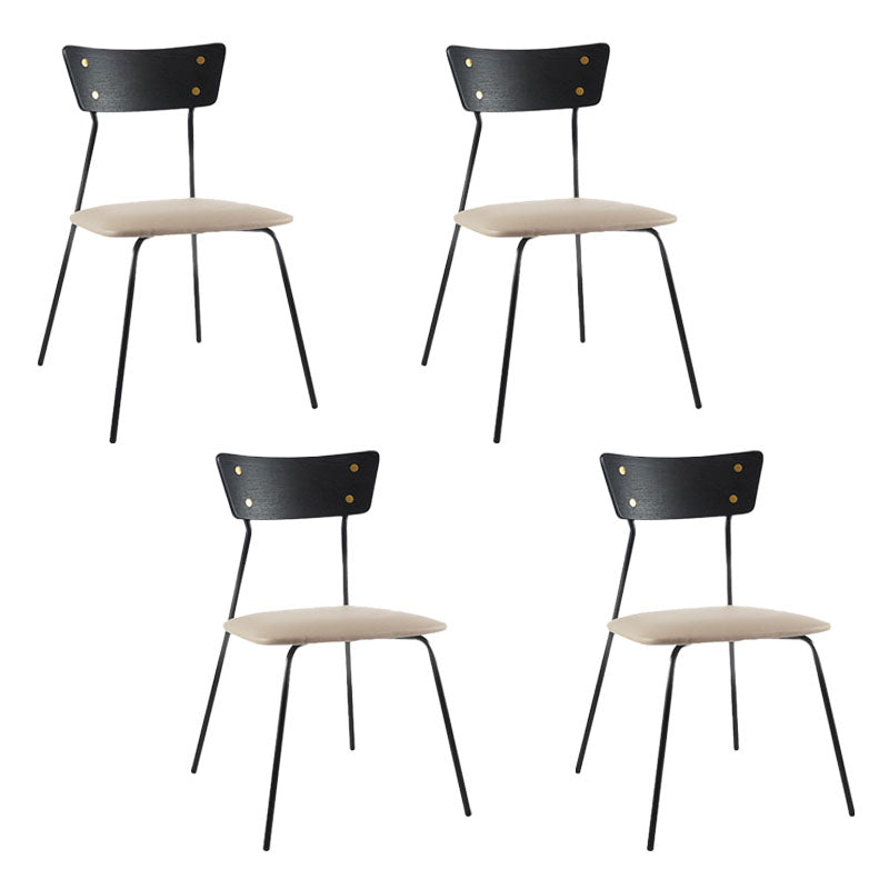 Industrial Style Chair Kitchen Armless Chair with Metal Legs Grey 4 Piece Set Black Clearhalo 'Dining Chairs' 'Dining Tables & Seating' 'dining_chair' 'furn' 'furn_dining_chair' 'Furniture' 'furniture_dining_chair' 'Kitchen & Dining Furniture' 4792610