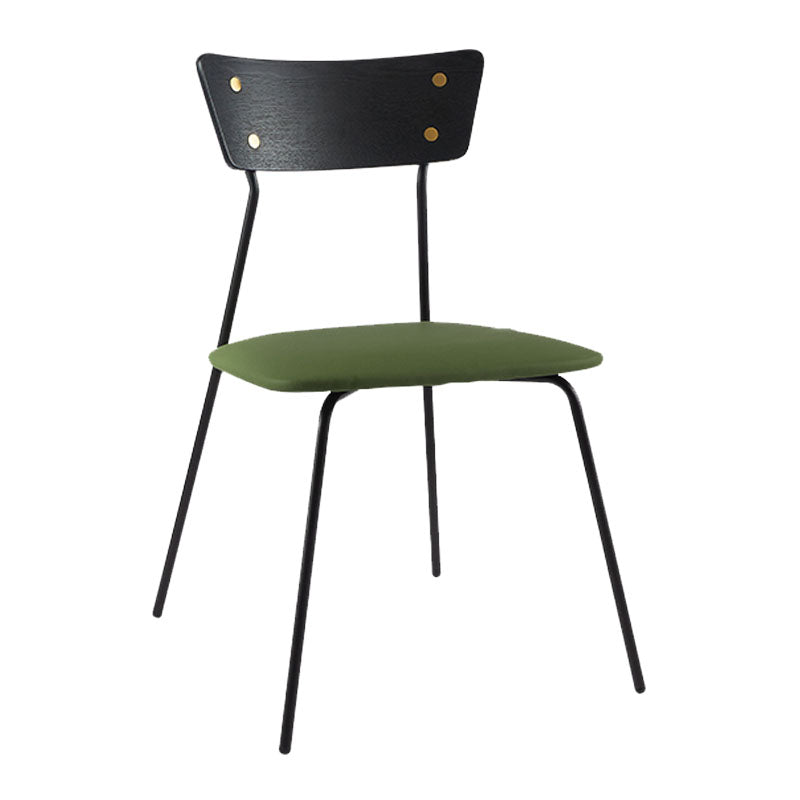 Industrial Style Chair Kitchen Armless Chair with Metal Legs Green 1 Piece Black Clearhalo 'Dining Chairs' 'Dining Tables & Seating' 'dining_chair' 'furn' 'furn_dining_chair' 'Furniture' 'furniture_dining_chair' 'Kitchen & Dining Furniture' 4792611