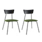 Industrial Style Chair Kitchen Armless Chair with Metal Legs Green 2 Piece Set Black Clearhalo 'Dining Chairs' 'Dining Tables & Seating' 'dining_chair' 'furn' 'furn_dining_chair' 'Furniture' 'furniture_dining_chair' 'Kitchen & Dining Furniture' 4792612