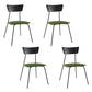 Industrial Style Chair Kitchen Armless Chair with Metal Legs Green 4 Piece Set Black Clearhalo 'Dining Chairs' 'Dining Tables & Seating' 'dining_chair' 'furn' 'furn_dining_chair' 'Furniture' 'furniture_dining_chair' 'Kitchen & Dining Furniture' 4792613