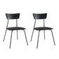 Industrial Style Chair Kitchen Armless Chair with Metal Legs Black 2 Piece Set Black Clearhalo 'Dining Chairs' 'Dining Tables & Seating' 'dining_chair' 'furn' 'furn_dining_chair' 'Furniture' 'furniture_dining_chair' 'Kitchen & Dining Furniture' 4792615