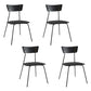 Industrial Style Chair Kitchen Armless Chair with Metal Legs Black 4 Piece Set Black Clearhalo 'Dining Chairs' 'Dining Tables & Seating' 'dining_chair' 'furn' 'furn_dining_chair' 'Furniture' 'furniture_dining_chair' 'Kitchen & Dining Furniture' 4792616