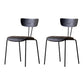 Industrial Dining Chair Kitchen Armless Chairs with Metal Legs Black 2 Piece Set Clearhalo 'Dining Chairs' 'Dining Tables & Seating' 'dining_chair' 'furn' 'furn_dining_chair' 'Furniture' 'furniture_dining_chair' 'Kitchen & Dining Furniture' 4792620