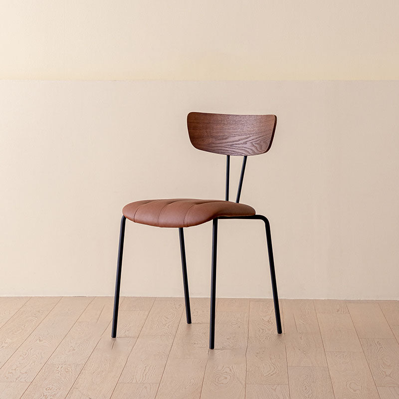 Industrial Dining Chair Kitchen Armless Chairs with Metal Legs Brown 1 Piece Clearhalo 'Dining Chairs' 'Dining Tables & Seating' 'dining_chair' 'furn' 'furn_dining_chair' 'Furniture' 'furniture_dining_chair' 'Kitchen & Dining Furniture' 4792625