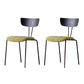 Industrial Dining Chair Kitchen Armless Chairs with Metal Legs Green-Black 2 Piece Set Clearhalo 'Dining Chairs' 'Dining Tables & Seating' 'dining_chair' 'furn' 'furn_dining_chair' 'Furniture' 'furniture_dining_chair' 'Kitchen & Dining Furniture' 4792639