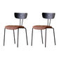 Industrial Dining Chair Kitchen Armless Chairs with Metal Legs Brown-Black 2 Piece Set Clearhalo 'Dining Chairs' 'Dining Tables & Seating' 'dining_chair' 'furn' 'furn_dining_chair' 'Furniture' 'furniture_dining_chair' 'Kitchen & Dining Furniture' 4792644