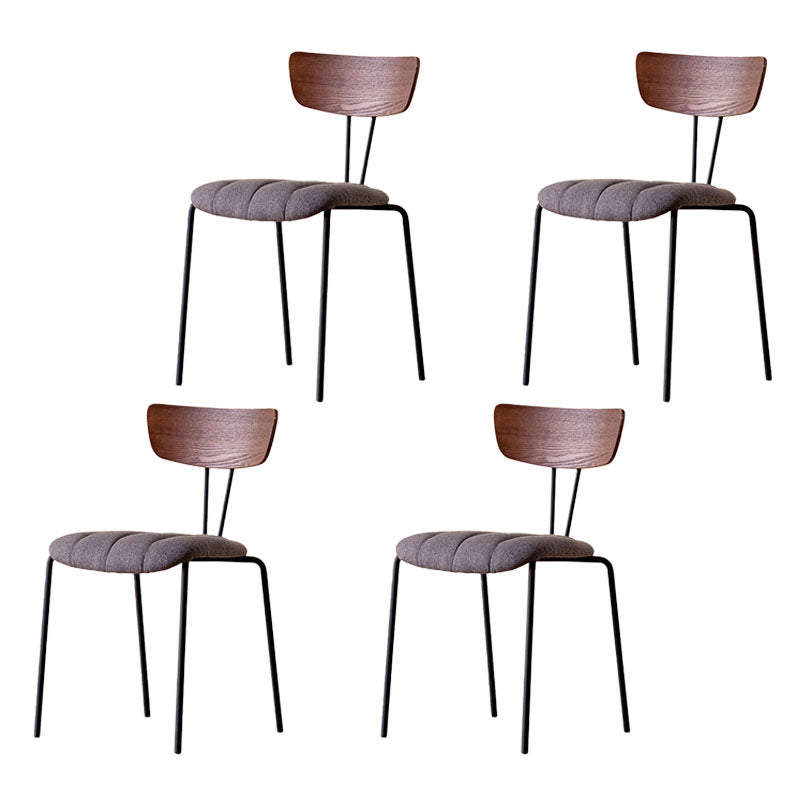 Industrial Dining Chair Kitchen Armless Chairs with Metal Legs Grey 4 Piece Set Clearhalo 'Dining Chairs' 'Dining Tables & Seating' 'dining_chair' 'furn' 'furn_dining_chair' 'Furniture' 'furniture_dining_chair' 'Kitchen & Dining Furniture' 4792649