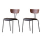Industrial Dining Chair Kitchen Armless Chairs with Metal Legs Textured Black 2 Piece Set Clearhalo 'Dining Chairs' 'Dining Tables & Seating' 'dining_chair' 'furn' 'furn_dining_chair' 'Furniture' 'furniture_dining_chair' 'Kitchen & Dining Furniture' 4792654