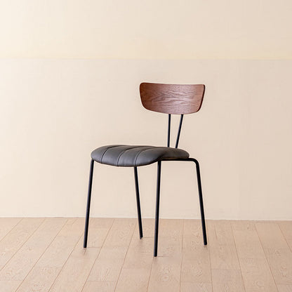 Industrial Dining Chair Kitchen Armless Chairs with Metal Legs Dark Gray 1 Piece Clearhalo 'Dining Chairs' 'Dining Tables & Seating' 'dining_chair' 'furn' 'furn_dining_chair' 'Furniture' 'furniture_dining_chair' 'Kitchen & Dining Furniture' 4792656