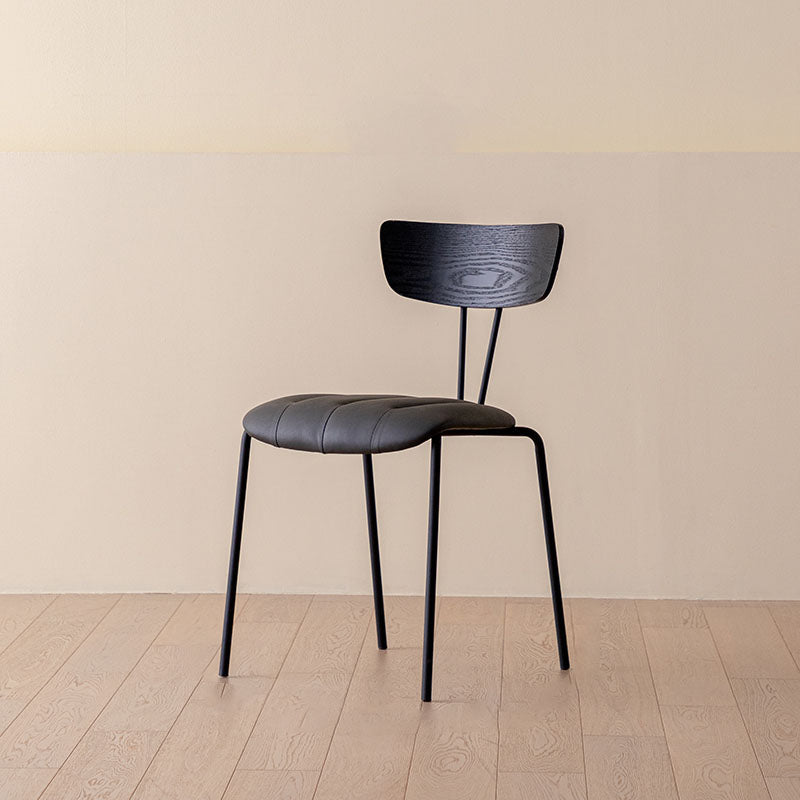 Industrial Dining Chair Kitchen Armless Chairs with Metal Legs Dark Gray-Black 1 Piece Clearhalo 'Dining Chairs' 'Dining Tables & Seating' 'dining_chair' 'furn' 'furn_dining_chair' 'Furniture' 'furniture_dining_chair' 'Kitchen & Dining Furniture' 4792659