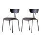Industrial Dining Chair Kitchen Armless Chairs with Metal Legs Dark Gray-Black 2 Piece Set Clearhalo 'Dining Chairs' 'Dining Tables & Seating' 'dining_chair' 'furn' 'furn_dining_chair' 'Furniture' 'furniture_dining_chair' 'Kitchen & Dining Furniture' 4792660
