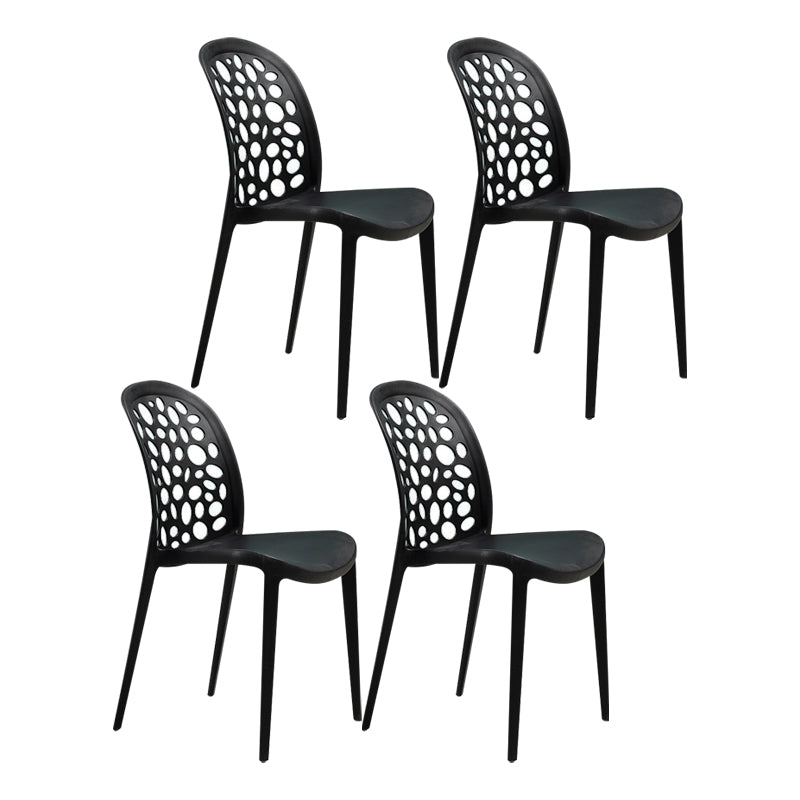 Nordic Dining Chair Plastic Dining Armless Chairs for Kitchen Black Set of 4 Clearhalo 'Dining Chairs' 'Dining Tables & Seating' 'dining_chair' 'Furniture' 'furniture_dining_chair' 'Kitchen & Dining Furniture' 4792664