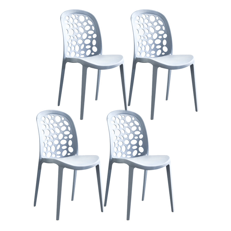Nordic Dining Chair Plastic Dining Armless Chairs for Kitchen Grey Set of 4 Clearhalo 'Dining Chairs' 'Dining Tables & Seating' 'dining_chair' 'Furniture' 'furniture_dining_chair' 'Kitchen & Dining Furniture' 4792665
