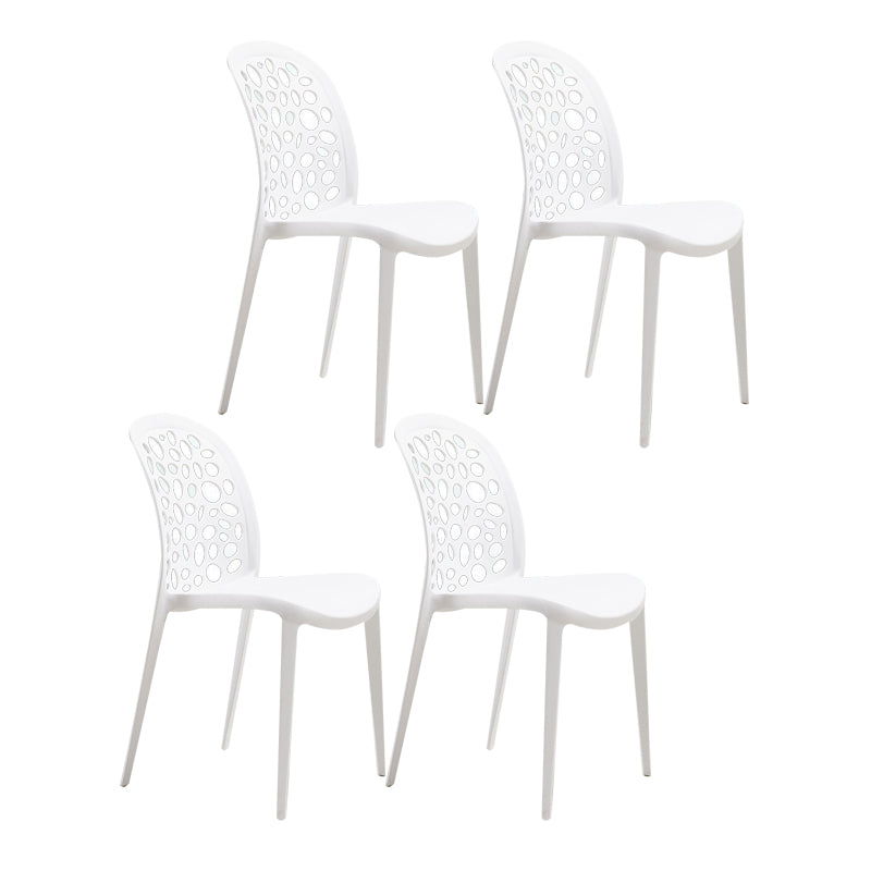 Nordic Dining Chair Plastic Dining Armless Chairs for Kitchen White Set of 4 Clearhalo 'Dining Chairs' 'Dining Tables & Seating' 'dining_chair' 'Furniture' 'furniture_dining_chair' 'Kitchen & Dining Furniture' 4792668