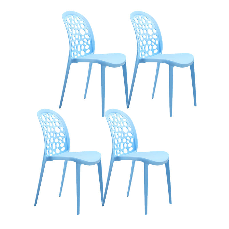 Nordic Dining Chair Plastic Dining Armless Chairs for Kitchen Light Blue Set of 4 Clearhalo 'Dining Chairs' 'Dining Tables & Seating' 'dining_chair' 'Furniture' 'furniture_dining_chair' 'Kitchen & Dining Furniture' 4792679