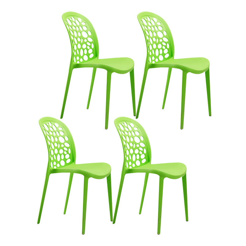 Nordic Dining Chair Plastic Dining Armless Chairs for Kitchen Green Set of 4 Clearhalo 'Dining Chairs' 'Dining Tables & Seating' 'dining_chair' 'Furniture' 'furniture_dining_chair' 'Kitchen & Dining Furniture' 4792681