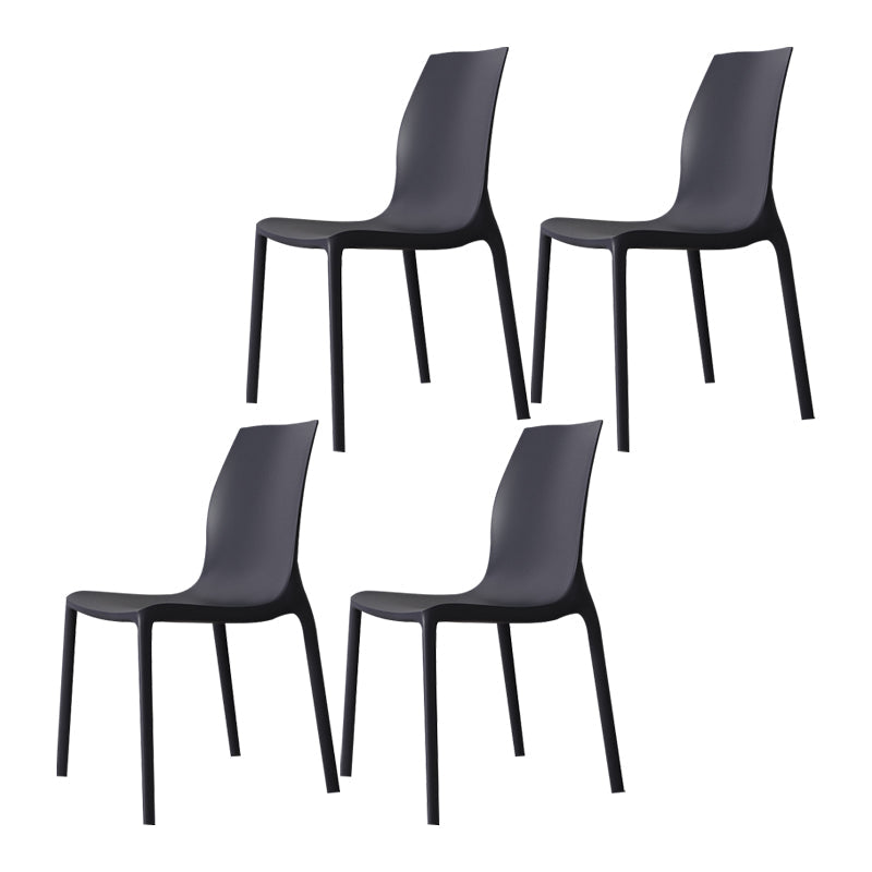 Nordic Style Plastic Dining Chairs Kitchen Armless Dining Chairs Black Set of 4 Clearhalo 'Dining Chairs' 'Dining Tables & Seating' 'dining_chair' 'Furniture' 'furniture_dining_chair' 'Kitchen & Dining Furniture' 4792688