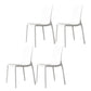 Nordic Style Plastic Dining Chairs Kitchen Armless Dining Chairs White Set of 4 Clearhalo 'Dining Chairs' 'Dining Tables & Seating' 'dining_chair' 'Furniture' 'furniture_dining_chair' 'Kitchen & Dining Furniture' 4792691