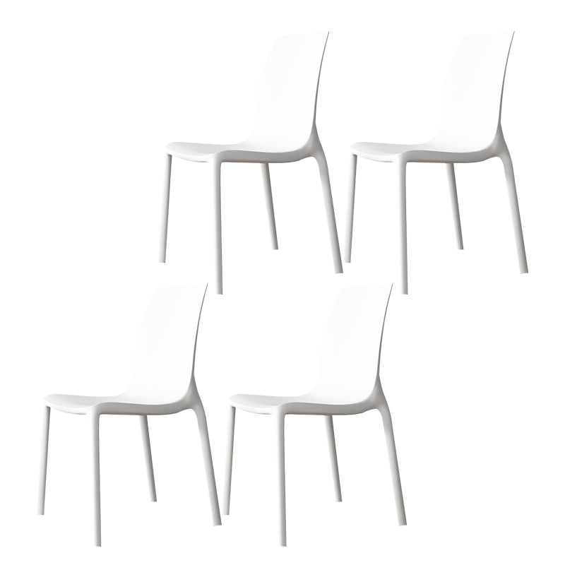 Nordic Style Plastic Dining Chairs Kitchen Armless Dining Chairs White Set of 4 Clearhalo 'Dining Chairs' 'Dining Tables & Seating' 'dining_chair' 'Furniture' 'furniture_dining_chair' 'Kitchen & Dining Furniture' 4792691