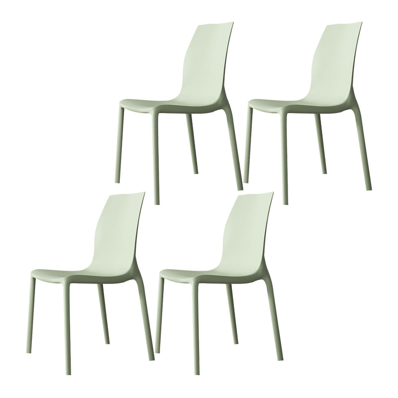 Nordic Style Plastic Dining Chairs Kitchen Armless Dining Chairs Green Set of 4 Clearhalo 'Dining Chairs' 'Dining Tables & Seating' 'dining_chair' 'Furniture' 'furniture_dining_chair' 'Kitchen & Dining Furniture' 4792697