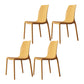 Nordic Style Plastic Dining Chairs Kitchen Armless Dining Chairs Lemon Yellow Set of 4 Clearhalo 'Dining Chairs' 'Dining Tables & Seating' 'dining_chair' 'Furniture' 'furniture_dining_chair' 'Kitchen & Dining Furniture' 4792699