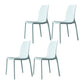 Nordic Style Plastic Dining Chairs Kitchen Armless Dining Chairs Peacock Blue Set of 4 Clearhalo 'Dining Chairs' 'Dining Tables & Seating' 'dining_chair' 'Furniture' 'furniture_dining_chair' 'Kitchen & Dining Furniture' 4792701