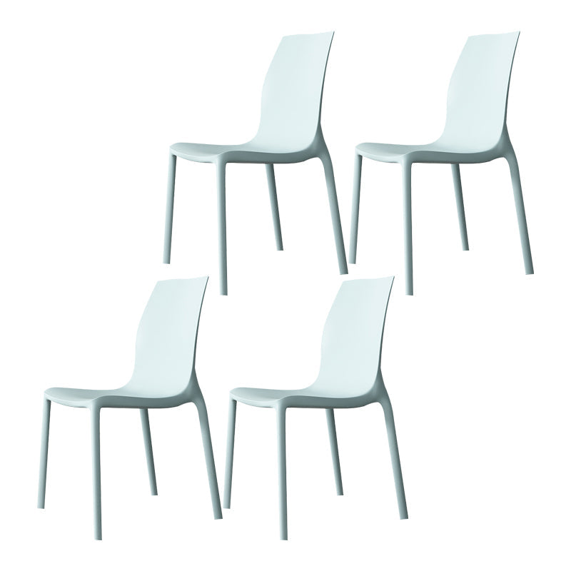 Nordic Style Plastic Dining Chairs Kitchen Armless Dining Chairs Peacock Blue Set of 4 Clearhalo 'Dining Chairs' 'Dining Tables & Seating' 'dining_chair' 'Furniture' 'furniture_dining_chair' 'Kitchen & Dining Furniture' 4792701