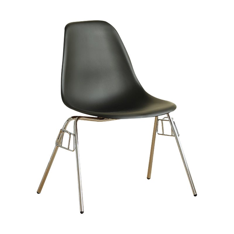 Modern Design Armless Solid Back Chair Plastic Stacking Side Chairs Black 1 Piece Clearhalo 'Dining Chairs' 'Dining Tables & Seating' 'dining_chair' 'Furniture' 'furniture_dining_chair' 'Kitchen & Dining Furniture' 4792706