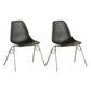 Modern Design Armless Solid Back Chair Plastic Stacking Side Chairs Black Set of 2 Clearhalo 'Dining Chairs' 'Dining Tables & Seating' 'dining_chair' 'Furniture' 'furniture_dining_chair' 'Kitchen & Dining Furniture' 4792707