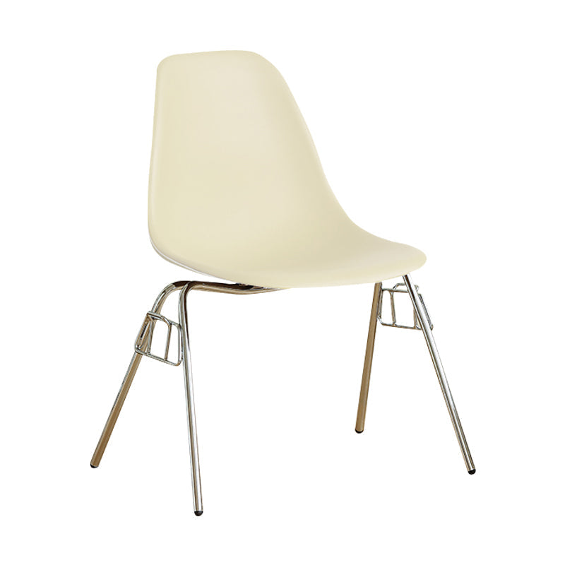 Modern Design Armless Solid Back Chair Plastic Stacking Side Chairs White 1 Piece Clearhalo 'Dining Chairs' 'Dining Tables & Seating' 'dining_chair' 'Furniture' 'furniture_dining_chair' 'Kitchen & Dining Furniture' 4792712