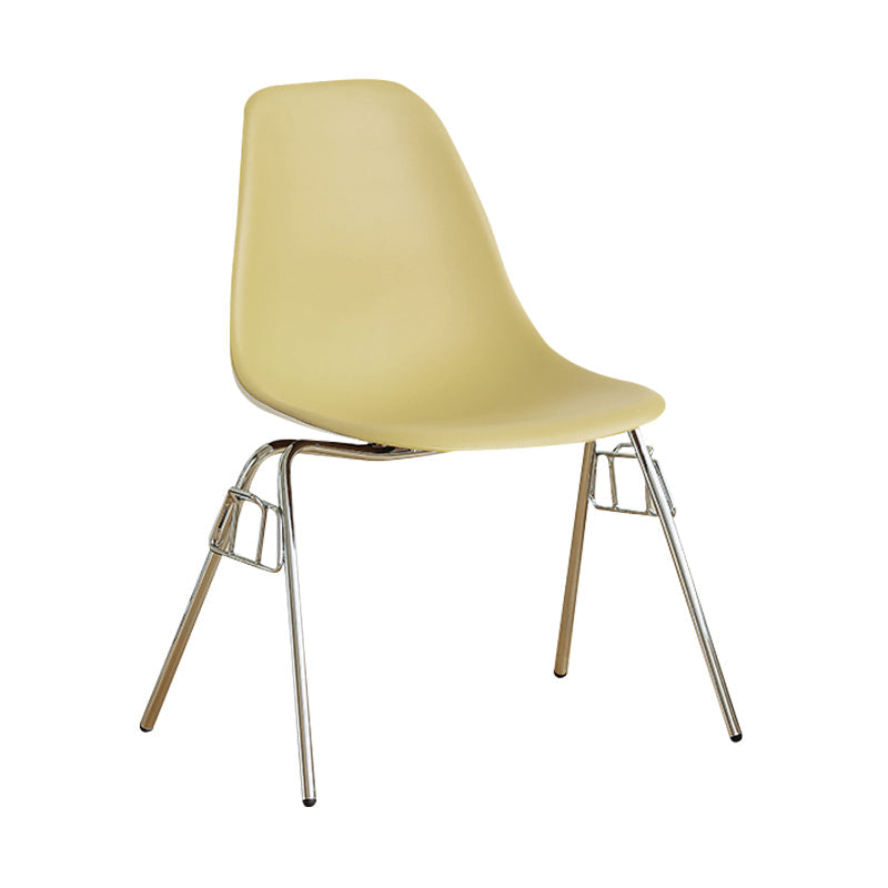 Modern Design Armless Solid Back Chair Plastic Stacking Side Chairs Yellow 1 Piece Clearhalo 'Dining Chairs' 'Dining Tables & Seating' 'dining_chair' 'Furniture' 'furniture_dining_chair' 'Kitchen & Dining Furniture' 4792717
