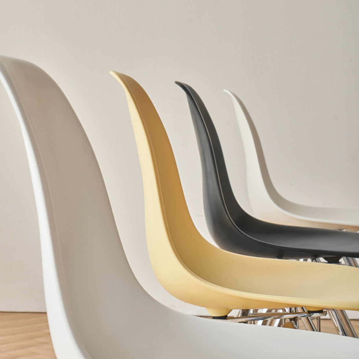 Modern Design Armless Solid Back Chair Plastic Stacking Side Chairs Clearhalo 'Dining Chairs' 'Dining Tables & Seating' 'dining_chair' 'Furniture' 'furniture_dining_chair' 'Kitchen & Dining Furniture' 4792718