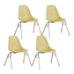Modern Design Armless Solid Back Chair Plastic Stacking Side Chairs Yellow Set of 4 Clearhalo 'Dining Chairs' 'Dining Tables & Seating' 'dining_chair' 'Furniture' 'furniture_dining_chair' 'Kitchen & Dining Furniture' 4792722