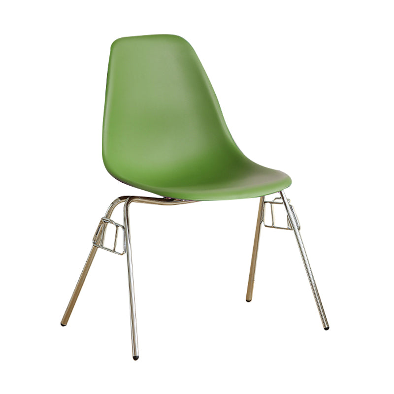 Modern Design Armless Solid Back Chair Plastic Stacking Side Chairs Green 1 Piece Clearhalo 'Dining Chairs' 'Dining Tables & Seating' 'dining_chair' 'Furniture' 'furniture_dining_chair' 'Kitchen & Dining Furniture' 4792723