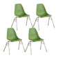Modern Design Armless Solid Back Chair Plastic Stacking Side Chairs Green Set of 4 Clearhalo 'Dining Chairs' 'Dining Tables & Seating' 'dining_chair' 'Furniture' 'furniture_dining_chair' 'Kitchen & Dining Furniture' 4792727