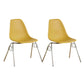 Modern Design Armless Solid Back Chair Plastic Stacking Side Chairs Ginger Set of 2 Clearhalo 'Dining Chairs' 'Dining Tables & Seating' 'dining_chair' 'Furniture' 'furniture_dining_chair' 'Kitchen & Dining Furniture' 4792735