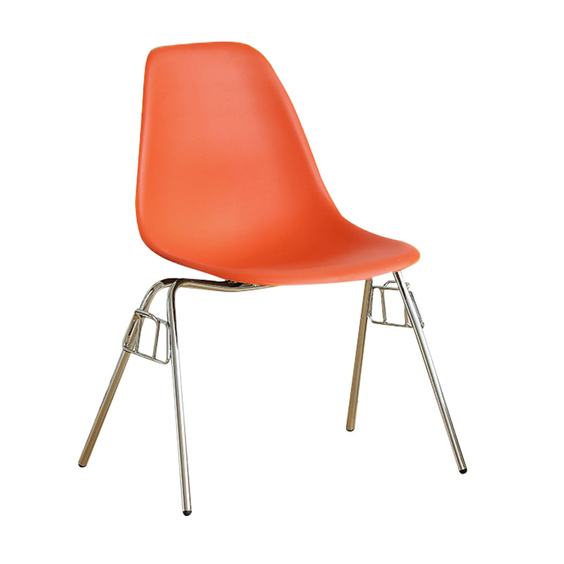 Modern Design Armless Solid Back Chair Plastic Stacking Side Chairs Orange 1 Piece Clearhalo 'Dining Chairs' 'Dining Tables & Seating' 'dining_chair' 'Furniture' 'furniture_dining_chair' 'Kitchen & Dining Furniture' 4792737
