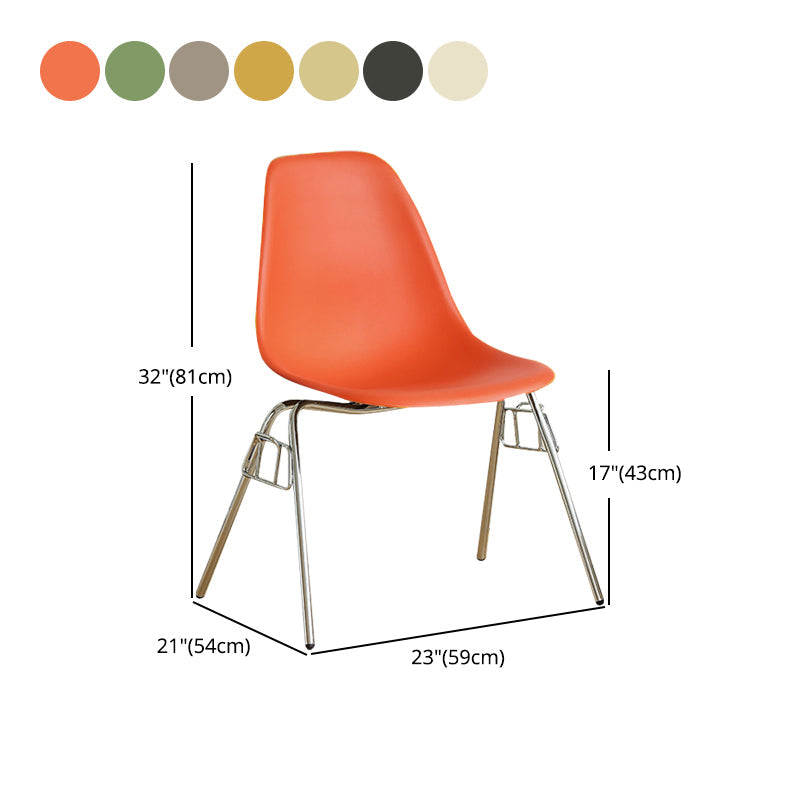 Modern Design Armless Solid Back Chair Plastic Stacking Side Chairs Clearhalo 'Dining Chairs' 'Dining Tables & Seating' 'dining_chair' 'Furniture' 'furniture_dining_chair' 'Kitchen & Dining Furniture' 4792740