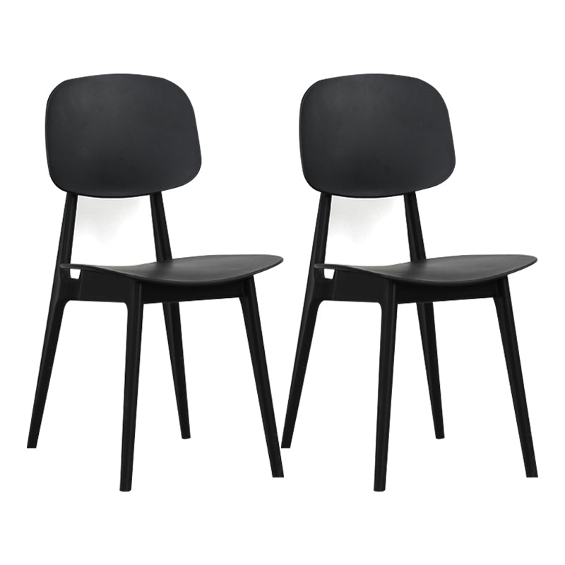 Nordic Style Open Back Dining Side Chair for Home Plastic Dining Armless Chairs Black 2 Piece Set Clearhalo 'Dining Chairs' 'Dining Tables & Seating' 'dining_chair' 'furn' 'furn_dining_chair' 'Furniture' 'furniture_dining_chair' 'Kitchen & Dining Furniture' 4792743