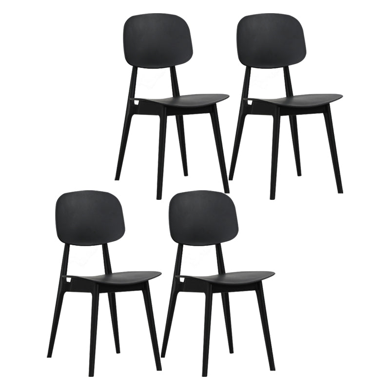 Nordic Style Open Back Dining Side Chair for Home Plastic Dining Armless Chairs Black 4 Piece Set Clearhalo 'Dining Chairs' 'Dining Tables & Seating' 'dining_chair' 'furn' 'furn_dining_chair' 'Furniture' 'furniture_dining_chair' 'Kitchen & Dining Furniture' 4792746