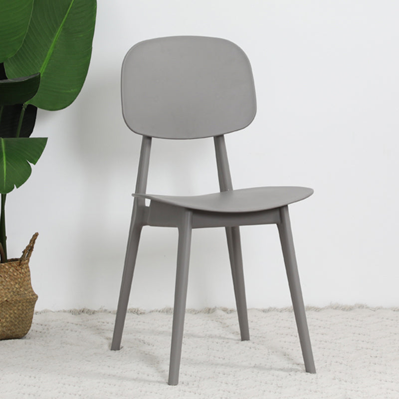 Nordic Style Open Back Dining Side Chair for Home Plastic Dining Armless Chairs Grey 1 Piece Clearhalo 'Dining Chairs' 'Dining Tables & Seating' 'dining_chair' 'furn' 'furn_dining_chair' 'Furniture' 'furniture_dining_chair' 'Kitchen & Dining Furniture' 4792748