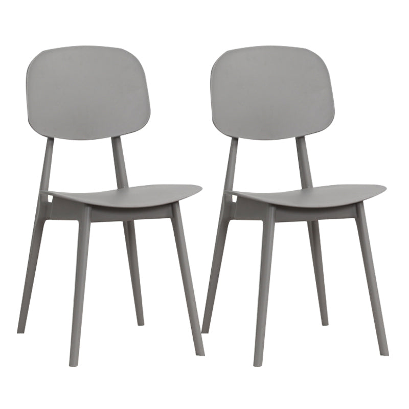 Nordic Style Open Back Dining Side Chair for Home Plastic Dining Armless Chairs Grey 2 Piece Set Clearhalo 'Dining Chairs' 'Dining Tables & Seating' 'dining_chair' 'furn' 'furn_dining_chair' 'Furniture' 'furniture_dining_chair' 'Kitchen & Dining Furniture' 4792750